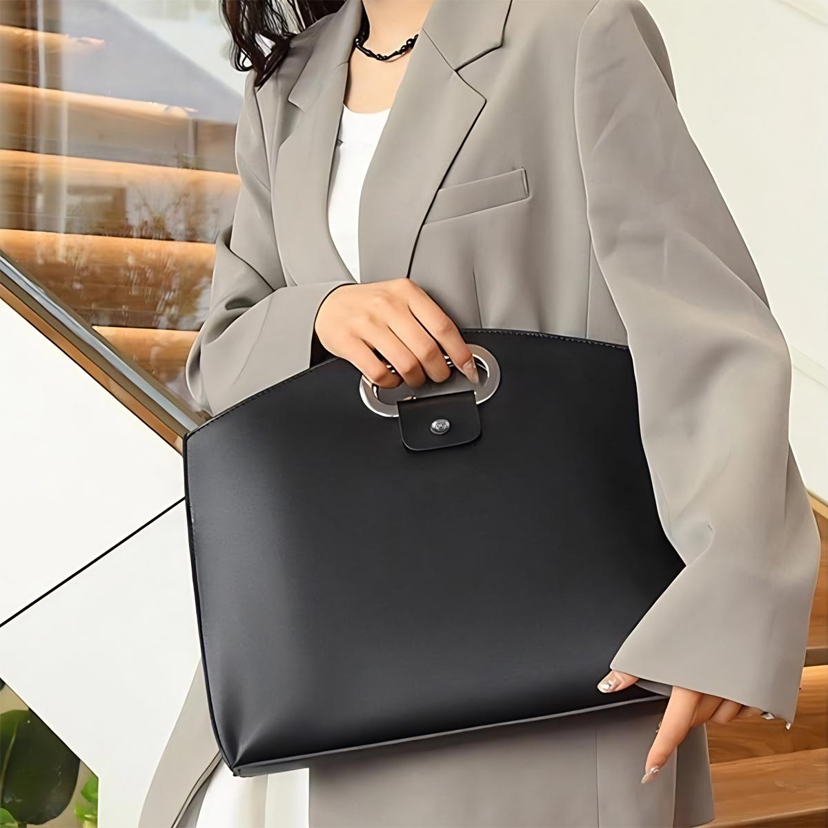 2PCS Laptop Bag for Women,Waterproof PU Leather 14-16In for Laptops and iPad Cases,Work Tote Bag Briefcase for Work Travel