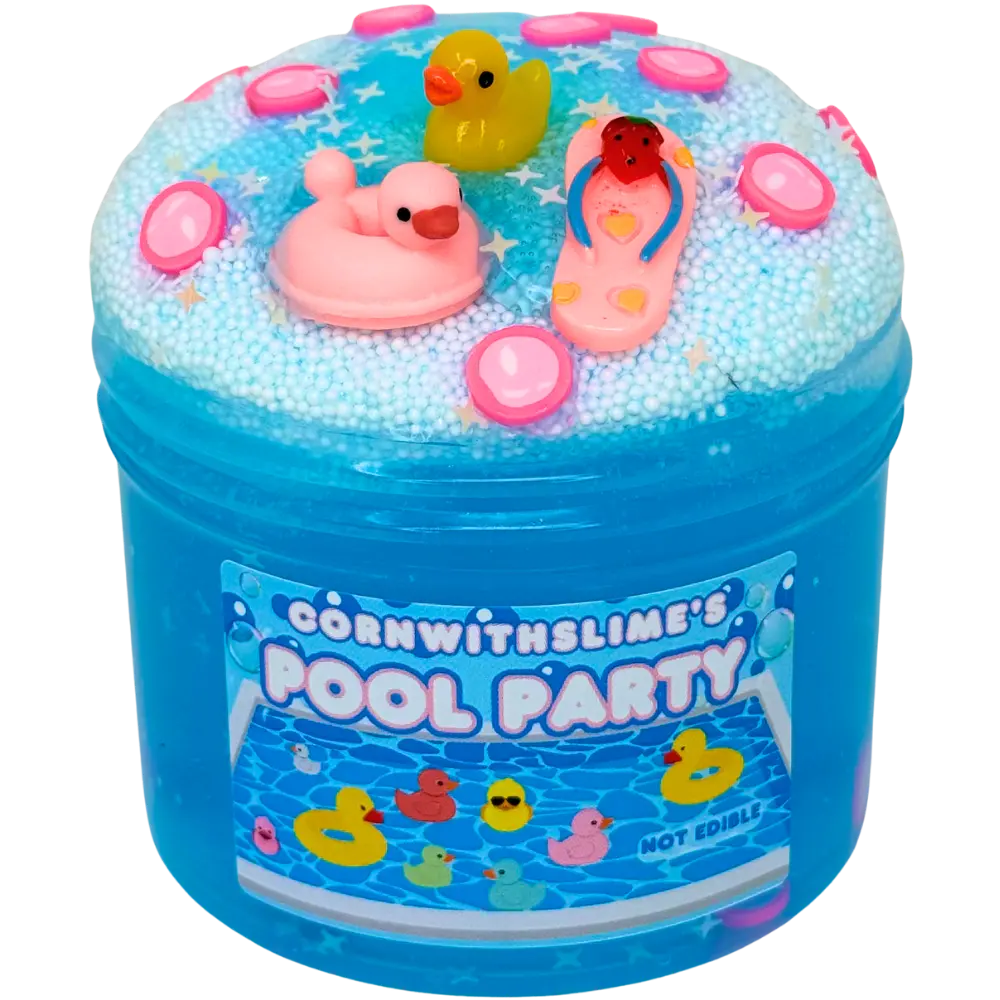 Pool Party 8oz Slime Nano Floam Texture Scented Blue Raspberry Slushie