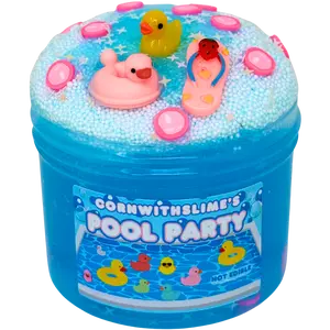 Pool Party 8oz Slime Nano Floam Texture Scented Blue Raspberry Slushie