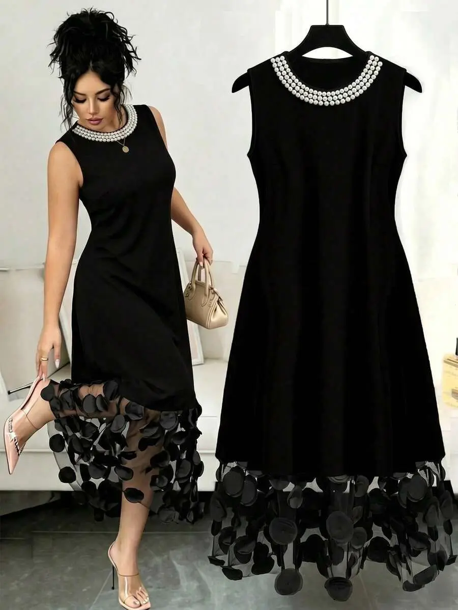 JOYCE  Plus Size Elegant Fashionable Versatile 3D Floral Patchwork Dress For Women