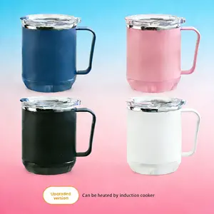 High-value stainless steel 304 exquisite mug, a must-have for camping, picnicking, and families, with a lid for heat preservation, suitable for office workers and students, a home water cup with a light luxury and high-class feel