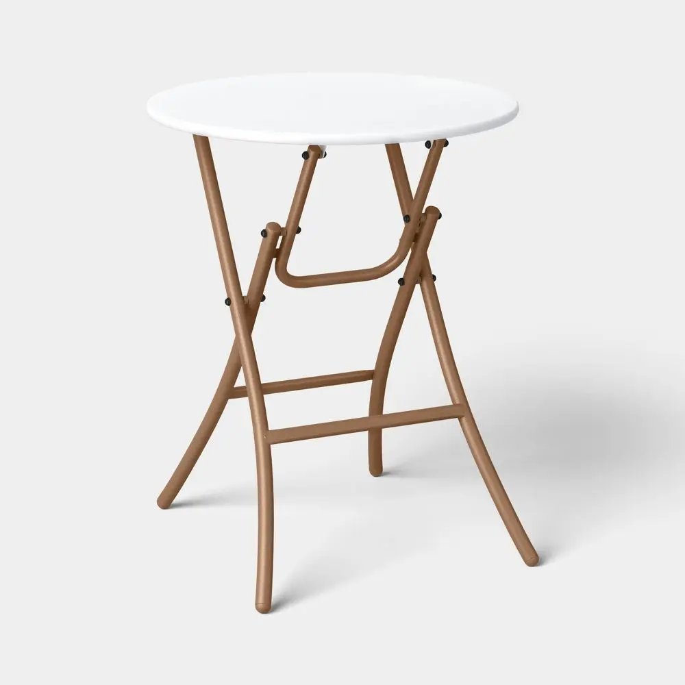 Steel Round French Cafe Outdoor Patio Bistro Table Beige - Threshold