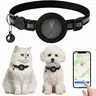 GPS tracker for cats and dogs, smart collar with real-time location tracking, no monthly fees, compatible with iOS “Find My” feature, adjustable pet activity tracker with 360-degree reflective strip, suitable for small, medium, and large pets