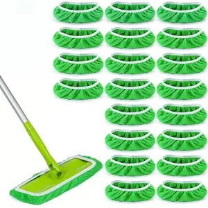 16/20 Pieces of Light Green Durable Washable Mop Cloth, Suitable for Both Dry and Wet Use, Suitable for Hardwood Floors, Efficient Cleaning of Homes