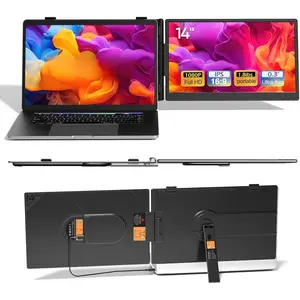 Laptop Screen Extender, 14" FHD 1080P Dual Screen  for Laptop Ultra-Light Portable  with USB-C/HDMI, Plug & Play for Windows//Chrome/Android