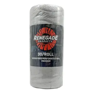 Renegade Products | Roll of (30) Premium Microfiber Towels – 12"x12" 260GSM Shop Towels for Cleaning, Coating & Detailing