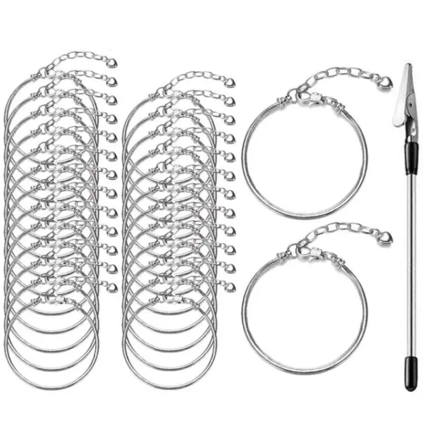 Women's 27pcs Beaded Bracelet Making Kit - DIY Accessories Set with Adjustable Snake Chains, Heart Pendant, Complete Helper, No Coating for Compatibility, Ideal Charm Bracelets for Birthday Gifts