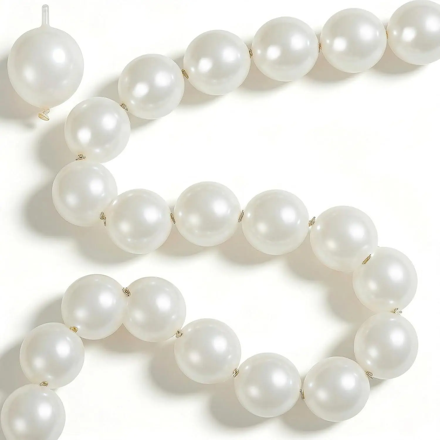 120Pcs 6 Inch Pearl White Linking Balloons, Pearl Color Quick Link Balloons For Making Balloon Wall Heart Arch, Tails Balloon For Baby Showerwedding Birthday Engagement Graduation Party Decorations