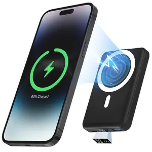 10000mAh Magnetic Wireless Power Bank, Portable Mini Charger for 12–17 Series Smartphones & Qi Devices, Up to 15W Wireless Charging, USB-C Battery Pack for Travel, Daily Use & Father’s Day Gift micro interface Foldable display phone holder carga
