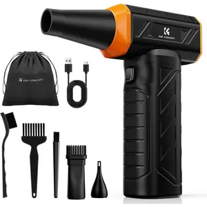 K&F CONCEPT Long-Lasting Compressed Air Duster, 8000mAh-150min Endurance| 150000RPM|LED Light|3 Gear Adjustable|Rechargeable Brushless Motor|for Computer, Keyboard, Car, Home