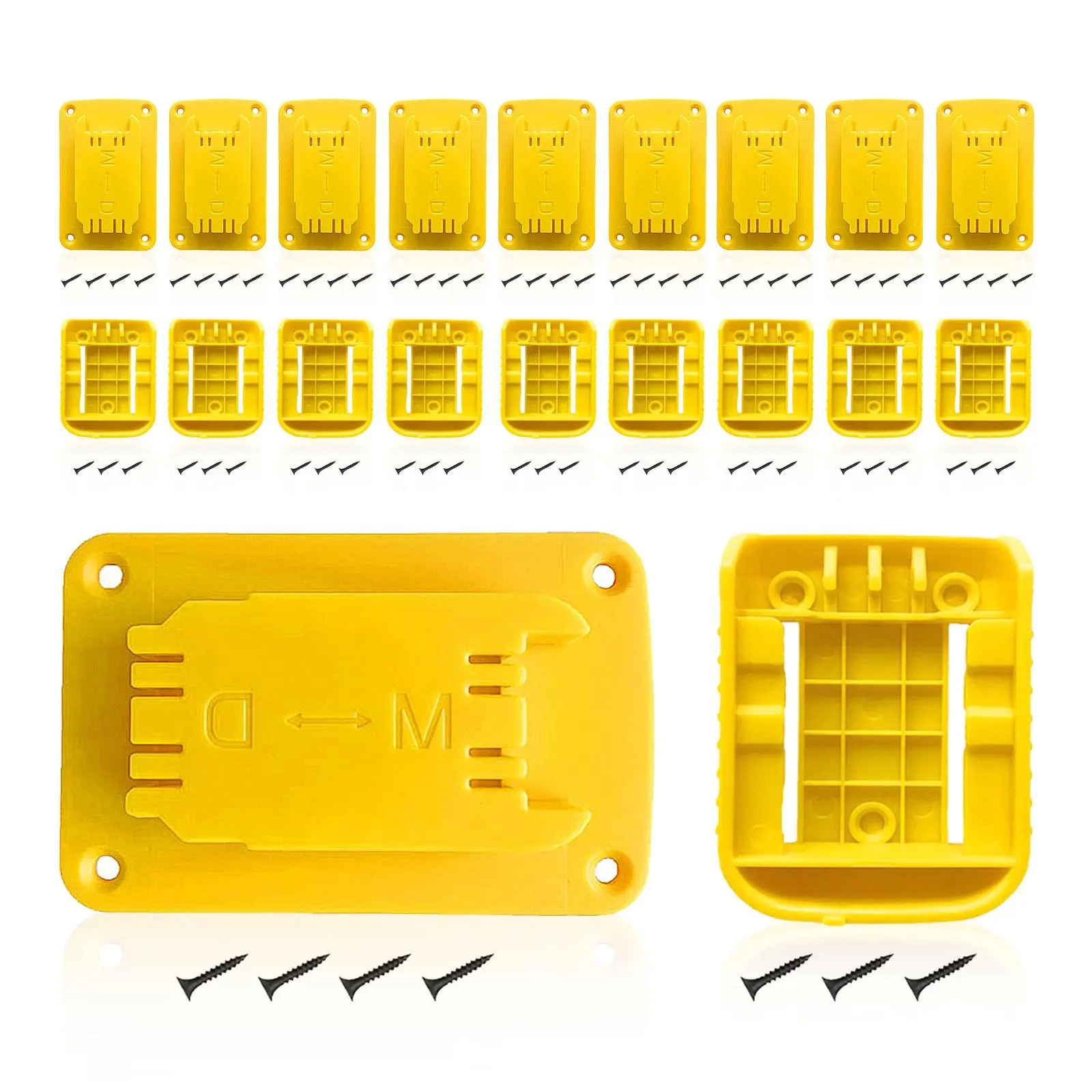 Holder Mount for Dewalt 20V Battery & Drill Tool, Including 10pcs Tool Holders & 10pcs Battery Holders with Mounting Screws, Tool Organizers, Woodworking Tool Racks, Power Tool Organizer, Tool Storage, Construction Tool Organizer