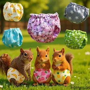 Squirrel Diapers, High Water Absorption Cotton Pet Supplies - Lightweight, Easy to Clean, Ideal for Daily Training & Outdoor Use, Essential for Small Pet Care