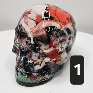 ️ Recycled Resin Skull – Made from Repurposed 3D Print Filament ️