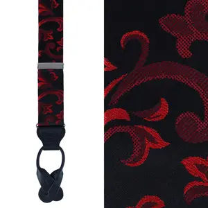 Trafalgar Christian the Romantic Brocade Silk Button End Braces, Button-End Suspenders