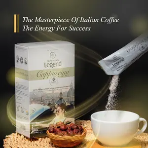 TRUNG NGUYEN LEGEND Hazelnut Cappuccino Instant Coffee Sticks – Single Serve Coffee Mix, Smooth Hazelnut Flavor, Convenient Ready to Drink Pack, 12 Sticks (8 oz Box)