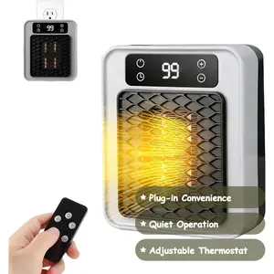 Plug-in Wall Space Heater With Remote, Energy-Saving Smart Portable Heaters With Adjustable Thermo,12H Timer-Quiet,450W Electric Small Heater For RV, Home Office, Bathroom Pet House Indoor Use (Gray),house white official tiktok