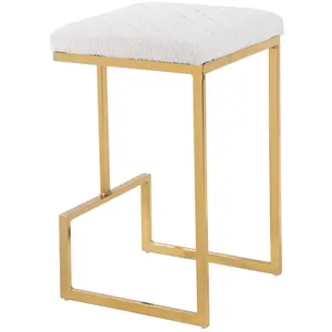Felicia Beige Boucle Counter Stool