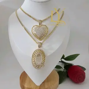 LaYaiBoutique #1747 14k gold plated necklace and pendant high quality.