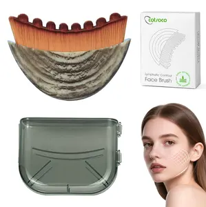 Cotsoco Lymphatic Contour Face Brush for Jawline & Chin Sculpting, Dry Brush Massager for Lymphatic Drainage & Facial Fatigue Relief, Super Soft Bristles, Gift for Women