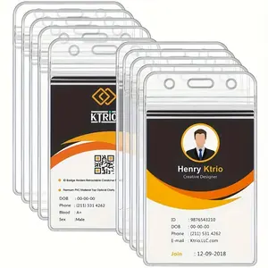 Waterproof Soft Card Manufacturer Direct-Insert Card Case Transparent with Holes Suitable for Bus Cards, ID Cards, Employee Access Cards, Work Permits, Id Badge Holder
