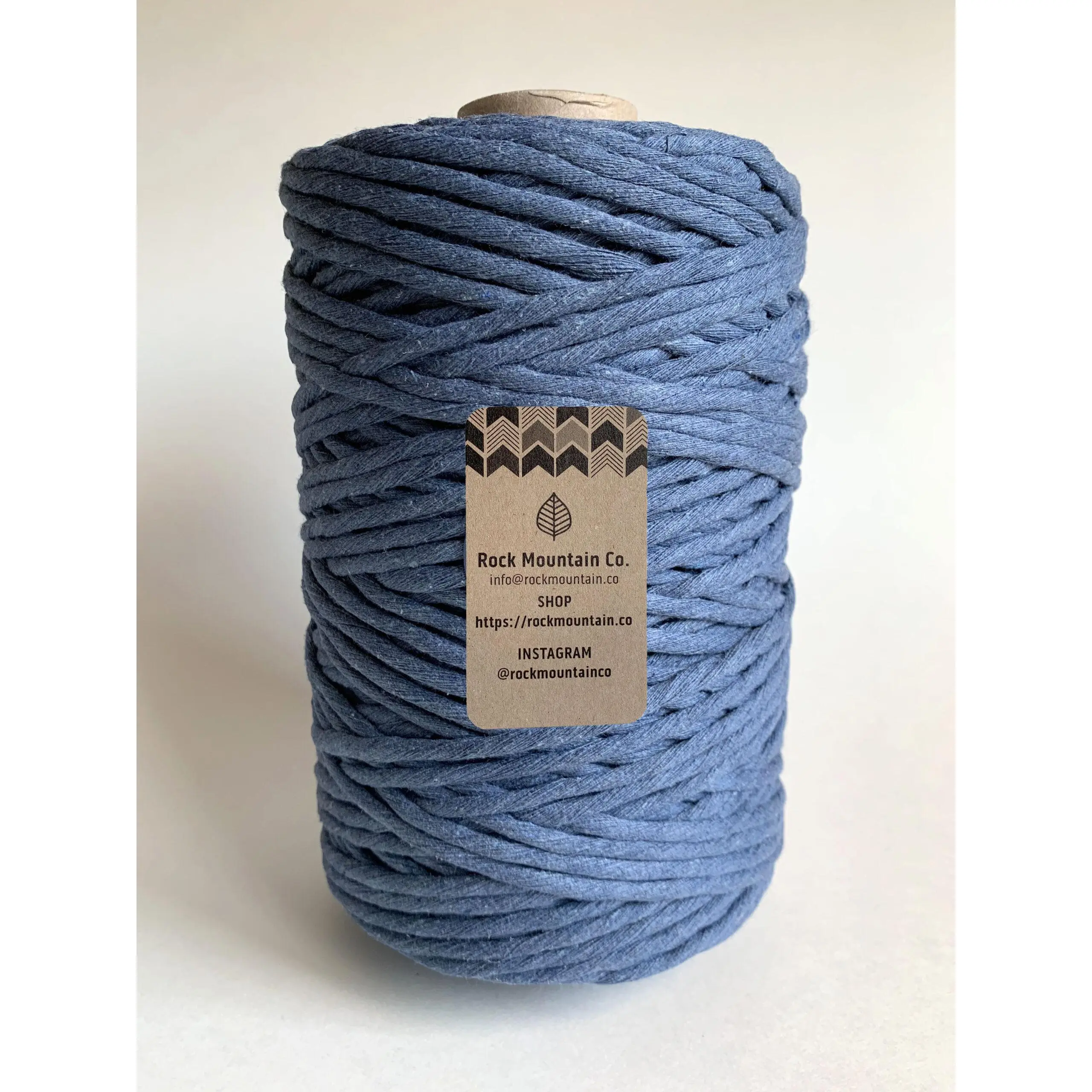 5mm Single Strand Macrame Cord 1 Ply Twisted Cotton Craft String - Blue Fiber Art Rope