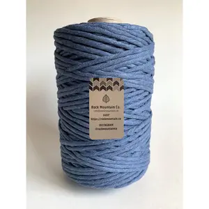 5mm Single Strand Macrame Cord 1 Ply Twisted Cotton Craft String - Blue Fiber Art Rope
