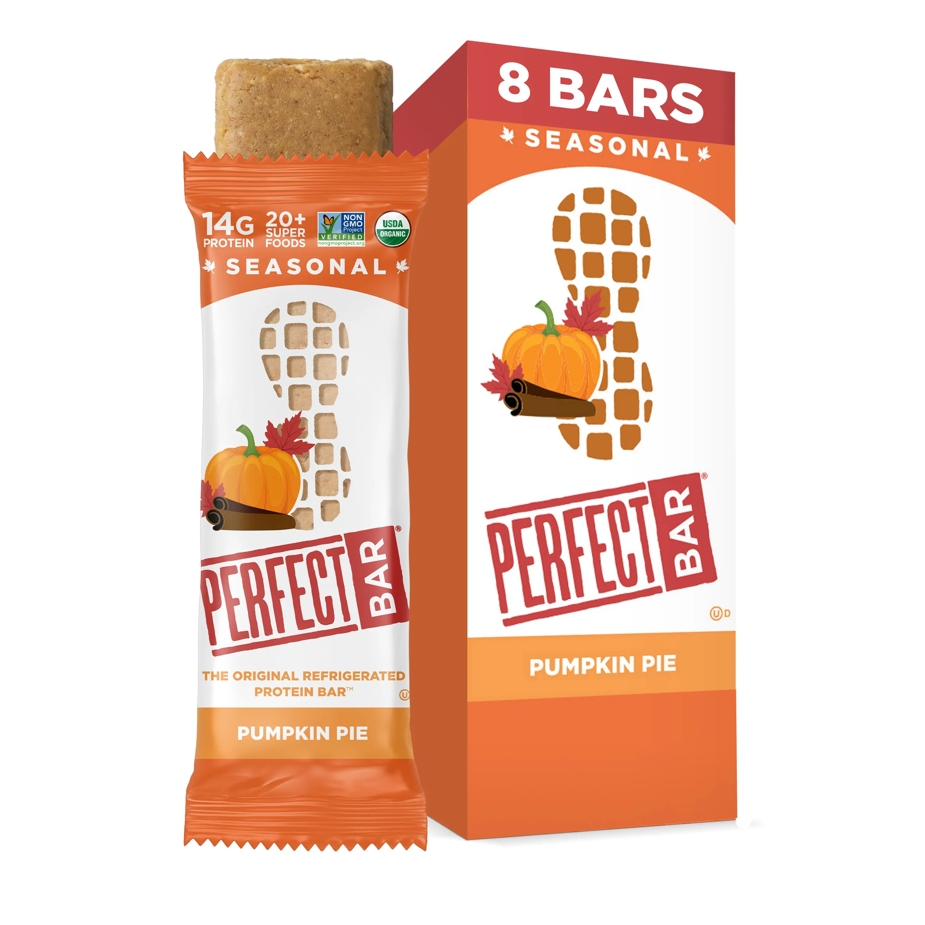 Pumpkin Pie Protein Bar, Organic, Gluten Free, No Sugar Alcohols, 8 Count