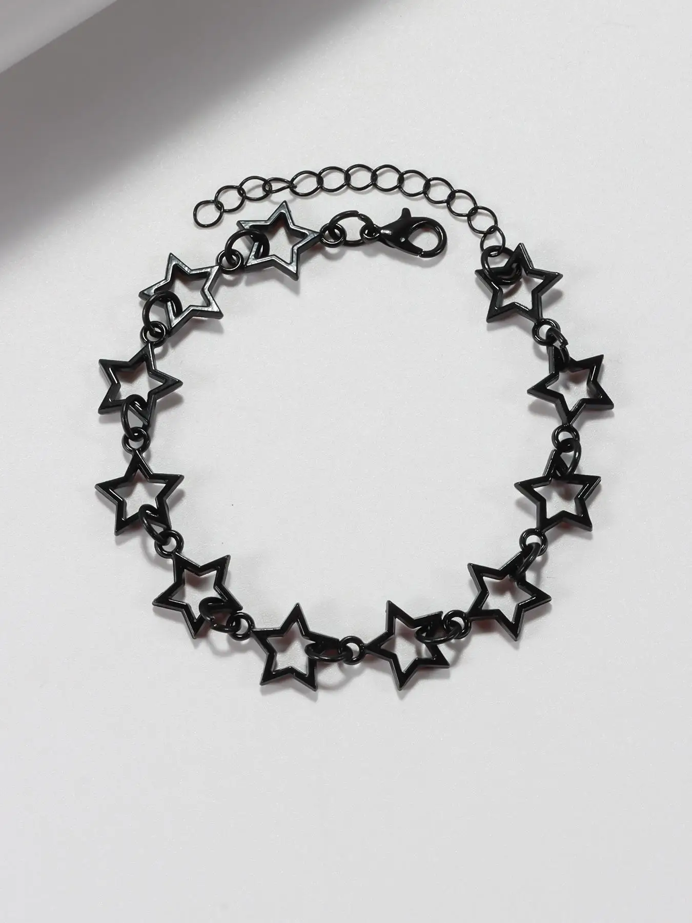Black Star Design Link Chain Bracelet, Fashionable Alloy Jewelry for Women & Men for Party, Modern Daily Clothing Decor, Trendy All-match & Exquisite