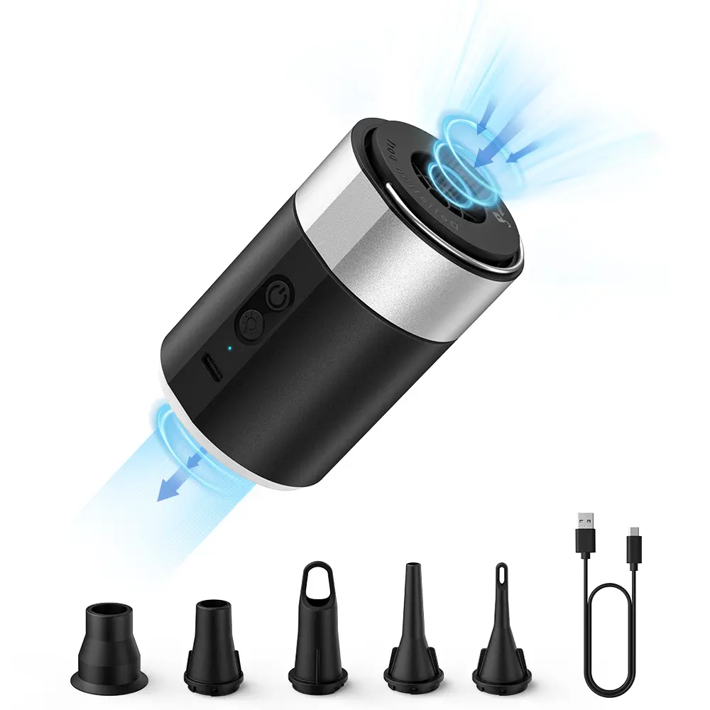 3-in-1 Portable Air Pump with Lantern & 4000mAh Power Bank, Compact, Moisture-proof & Wear-resistant Device with USB Charge for Camping & Hiking