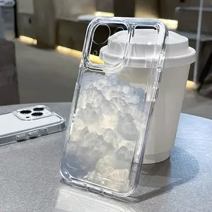 Sky cloud pattern, anti-drop, anti-slip TPU full-cover lens transparent mobile phone protective case, suitable for iPhone 17 16 15 14 13 12 11 XS X and other series models, can be given as a gift to friends or family