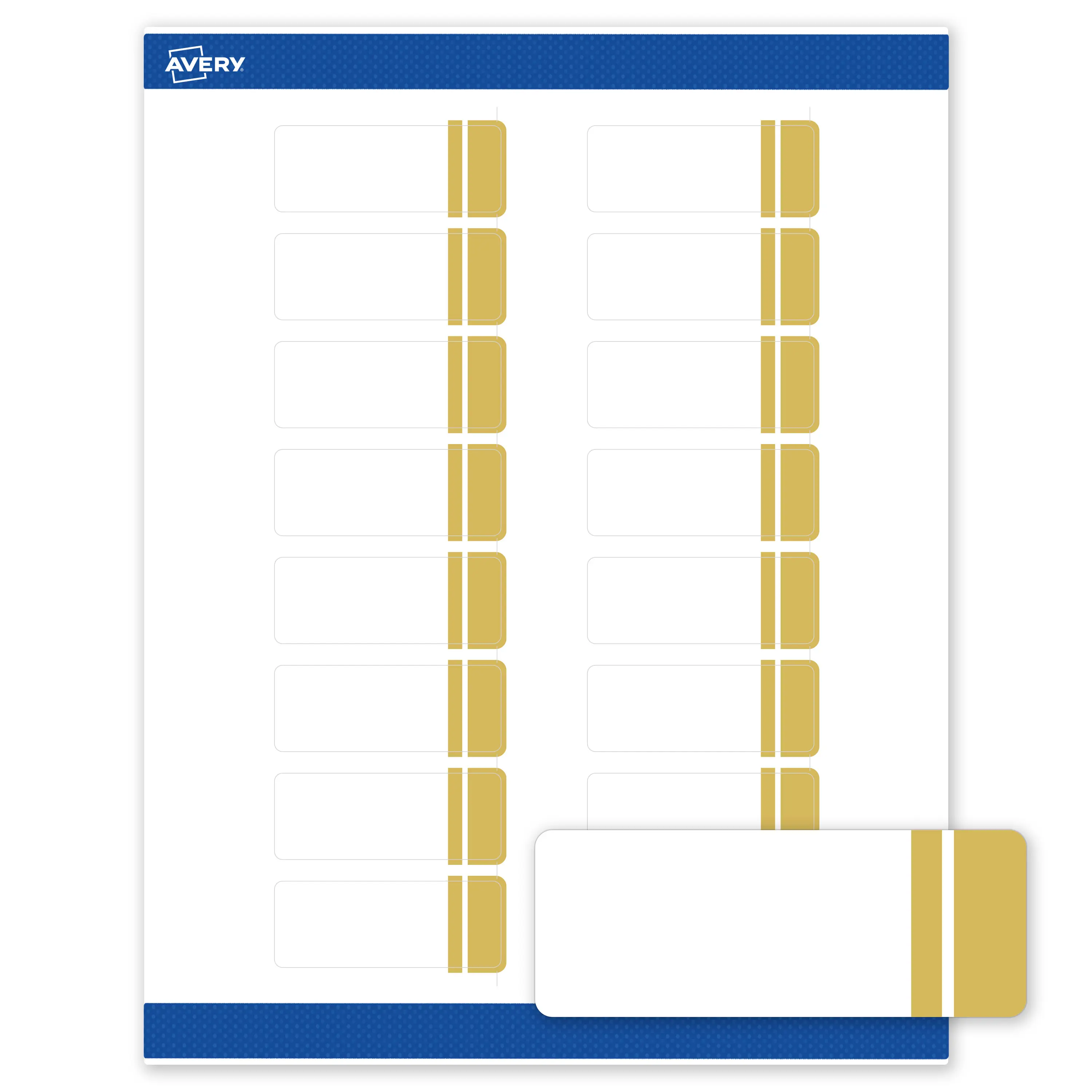 Avery Printable Rectangle Labels with Sure Feed Technology, Double-Dipped Gold Edge Design, 1" x 2-5/8", Matte White Permanent Labels, Laser/Inkjet, 160 Total, Great for Address Labels