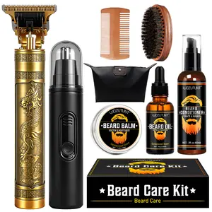 Complete Beard Grooming Kit for Men - Beard Trimmer, Nose Hair Trimmer, Beard Oil & Beard Balm Set Complete Beard Grooming Kit for Men - Beard Trimmer, Nose Hair Trimmer, Beard Oil & Beard Balm Set