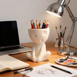 Simple Abstract Figure Multi-Functional Storage Pen Holder, Marker Pen Holder, Home Office Desktop Stationery Organizer Decor, Desk Accessories