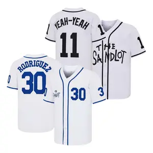 The Sandlot Benny The Jet Rodriguez #30 Alan Yeah-Yeah McClennan Bel Air #11 Baseball Jersey，Letter Embroidery Baseball clothing Unisex