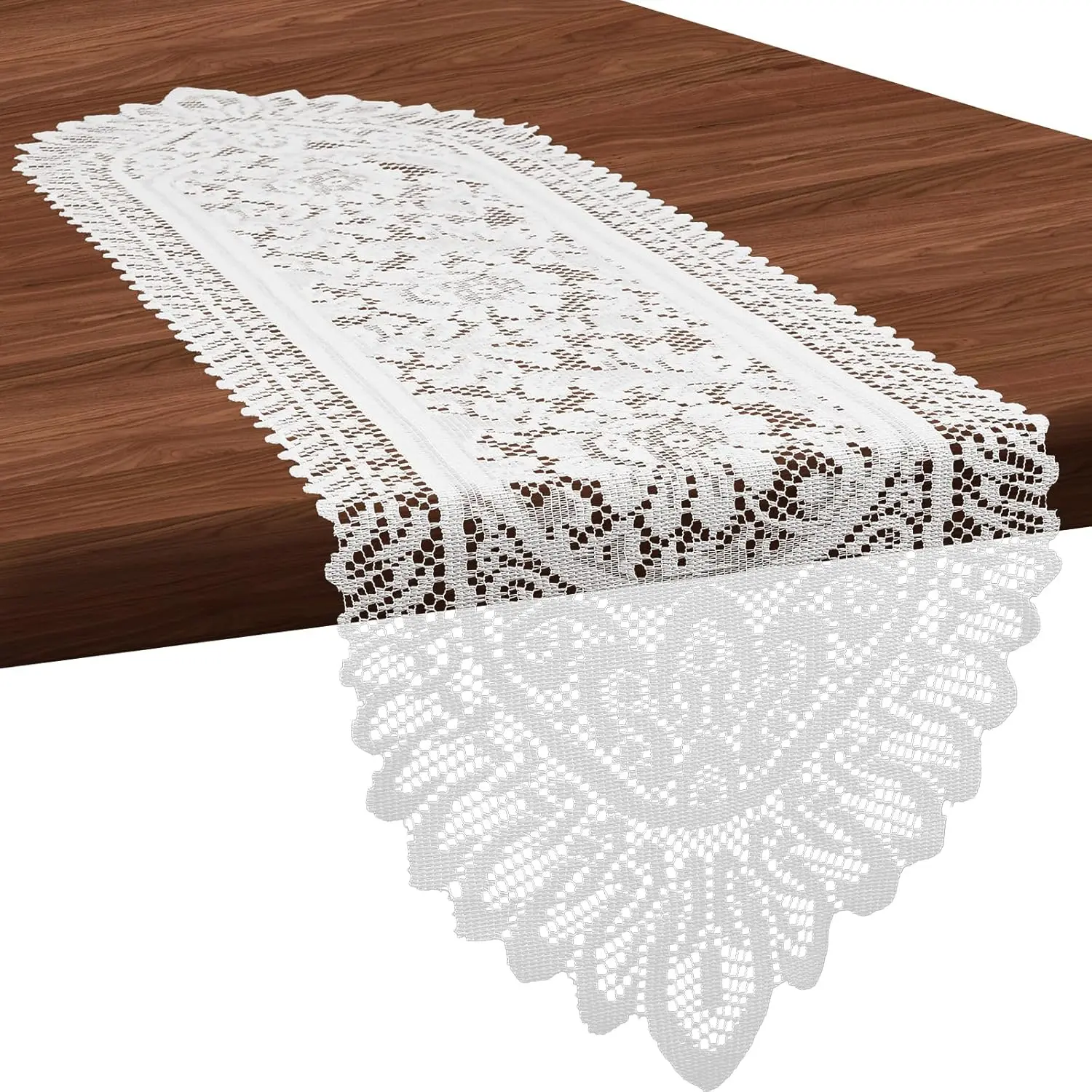 1 Pcs Doilies for Tables Dresser Scarf for Bedrooms Furniture White Lace  Table Runner Crochet Cotton Desk Runner Dresser Cover Top 45.67" X 13.39"  Vintage Lace Cloth for End - TikTok Shop