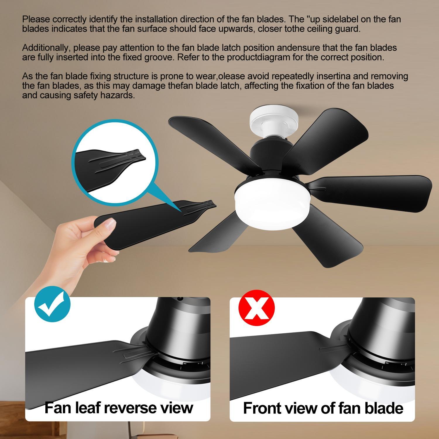 Ceiling Fan Light with Remote Control, 3 Wind Speeds, E27 Base, Adjustable Lighting, Suitable for Bedroom, Dining Room, Kitchen, Garage