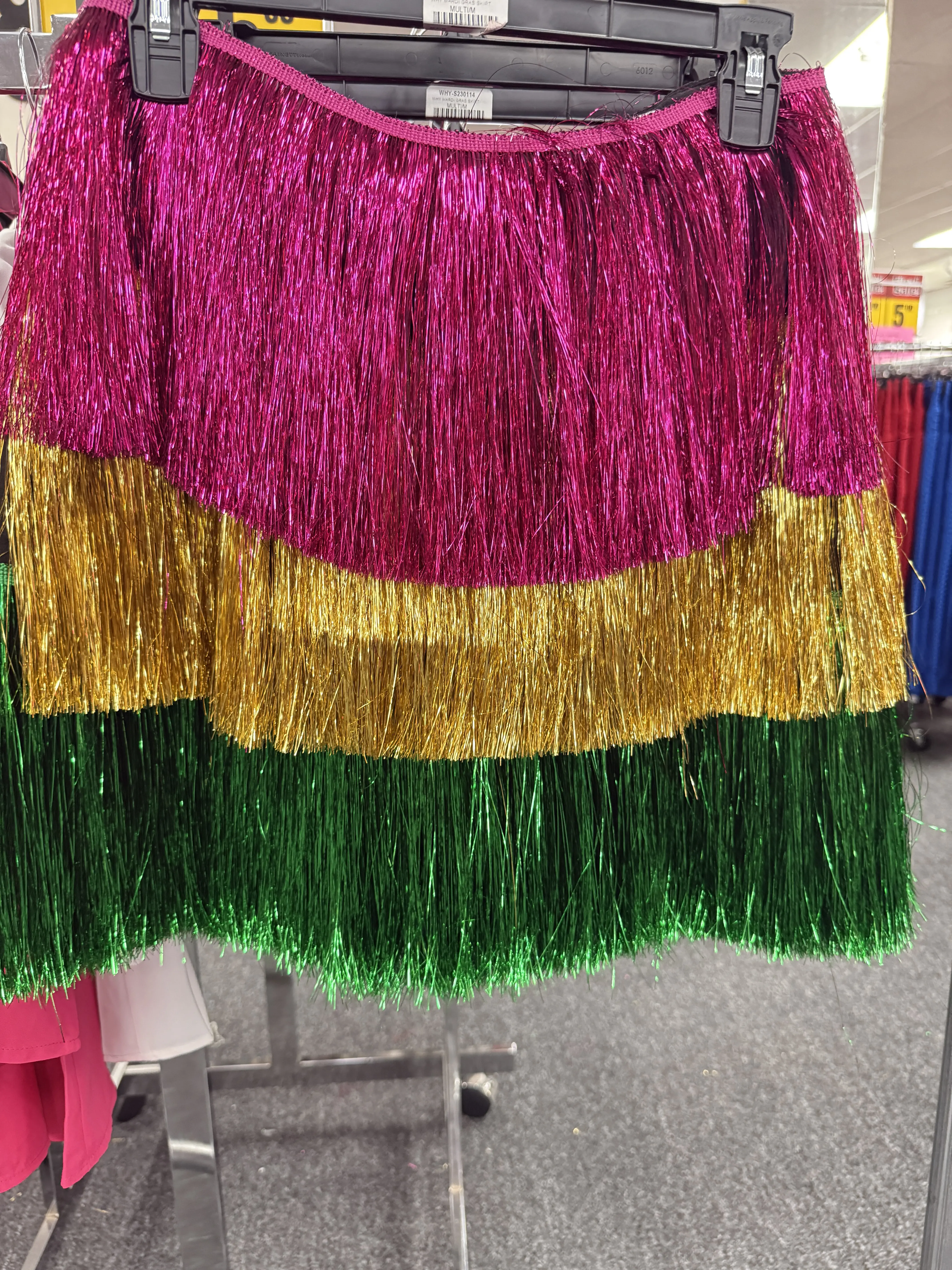 Women's Vibrant Fringe Skirt - Pink, Gold, Green Colors - S, M, L Sizes - Ideal for Festive Outfits
