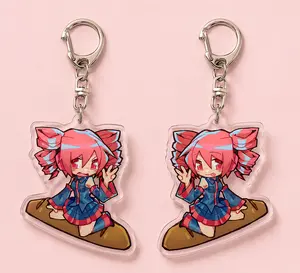 Kasane Teto Acrylic Keychain – Double-Sided Anime Charm, Cute UTAU Vocal Synth Key Ring, Kawaii Otaku Bag Accessory Gift