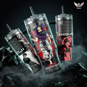 Toji Fushiguro Sorcerer Killer JUJUTSU KAISEN ANIME Graphic Sayal 40 oz Vacuum Insulated Cup Straw Keeps Drinks Hot Cold 12H+ For Anime Lovers & Aesthetic Vibes Cursed Spirit Style Splash-Proof 18/8 Comfort Handle Mug For Fans