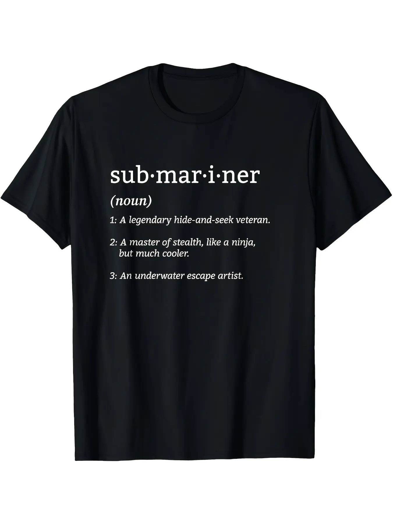 Menswear Submariner Definition Graphic T-Shirt - Short-Sleeve Knit Polyester Streetwear, Unisex Plus Size, Crew Neck, Breathable, Quick-Dry, All-Season Comfort, Edgy Casual Style, Machine Washable, Round Neck