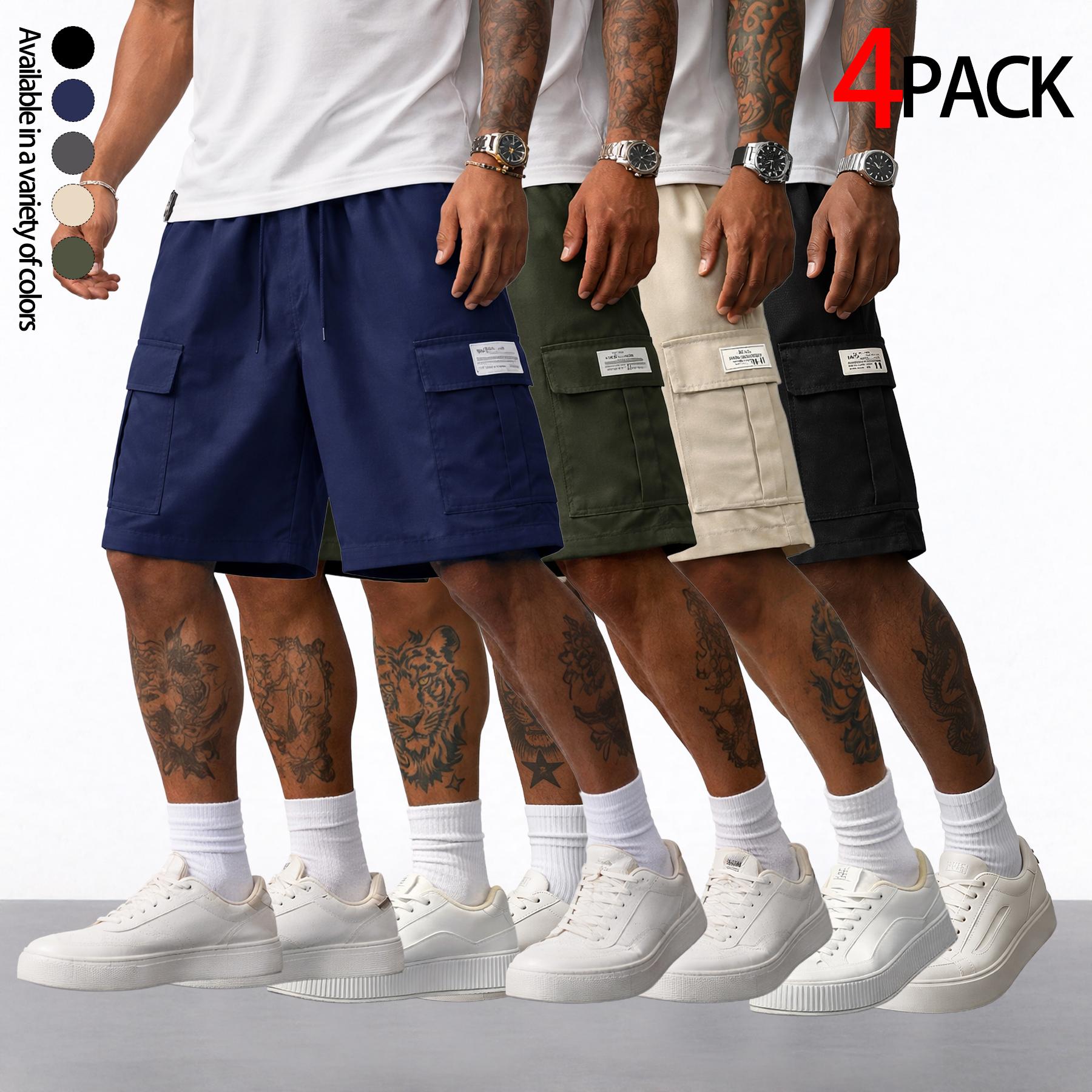 Men’s cargo shorts — heavyweight streetwear brand with multiple pockets, a loose fit that blends hip-hop urban style with practical workwear aesthetics. Suitable for everyday casual wear, fitness training, skateboarding, hiking and mountaineering, and var