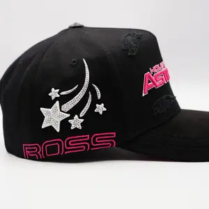 Hat Black Pink Crystals Astros H