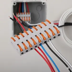 Quick Connect Push-In Terminal Blocks Kit: DIY Electrical Connectors for Home Auto Wiring, Cable Terminal Blocks Board with No Strip Tools, Electrician Installation Tool Set for Wire Ends Junction