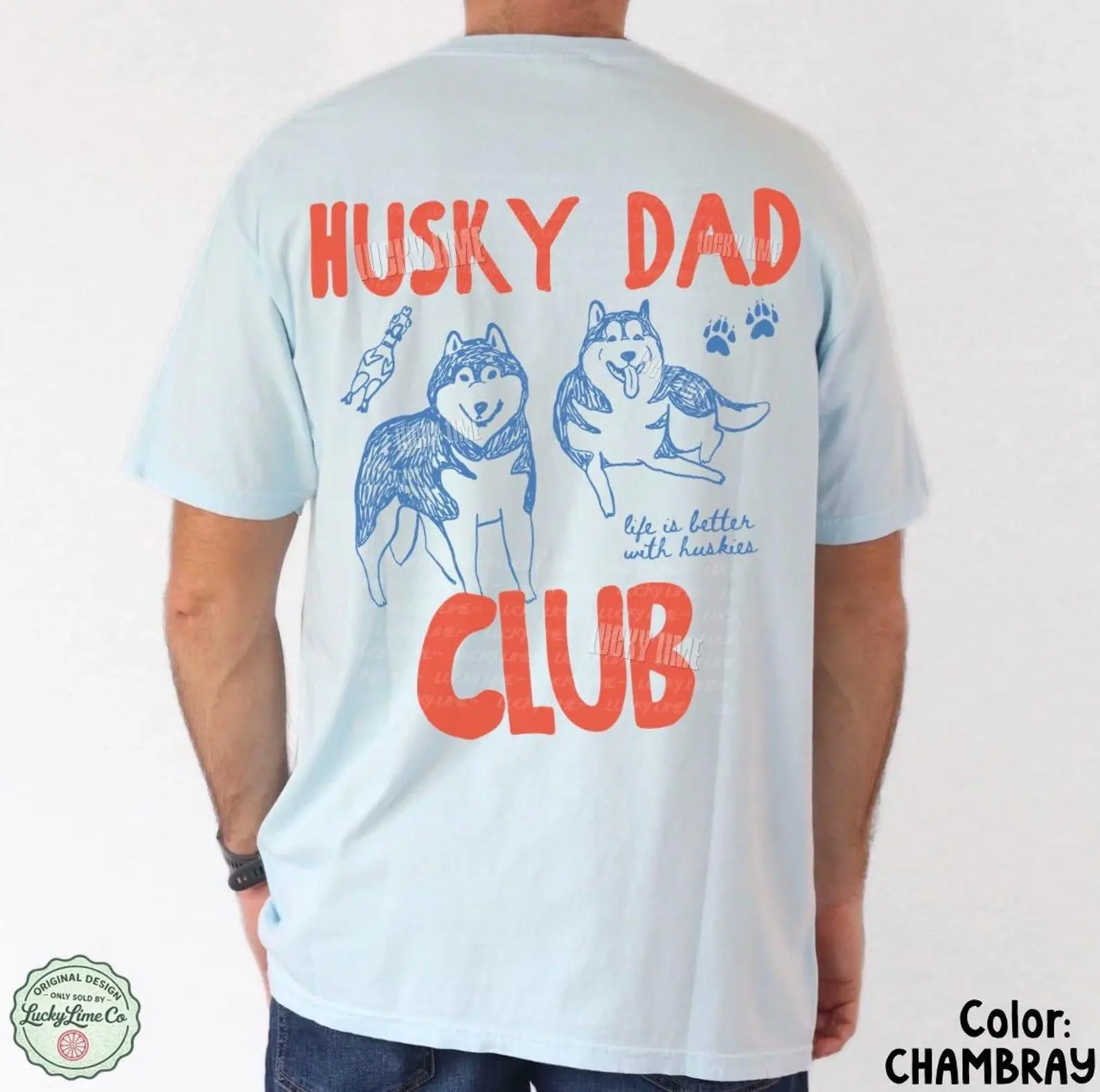 Husky Dad Shirt, Husky Dog Dad Shirt, Dog Lover Gift, Mens Graphic Tee, Fur Dad Shirt, Dog Dad Graphic Tee, Pet Parent Tee, Fathers Day Gift