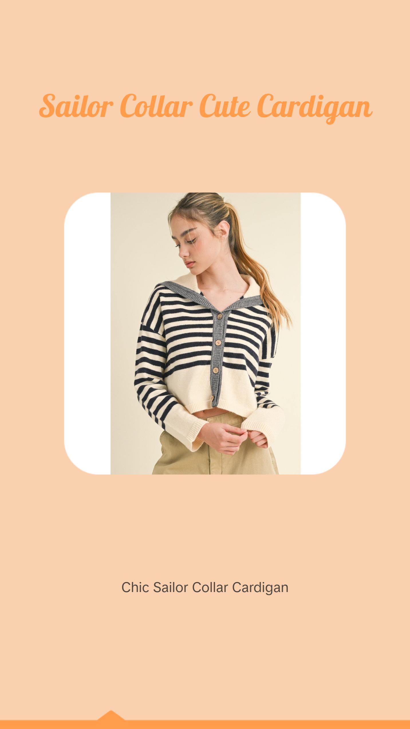 Sailor Collar Cute Sweater Cardigan