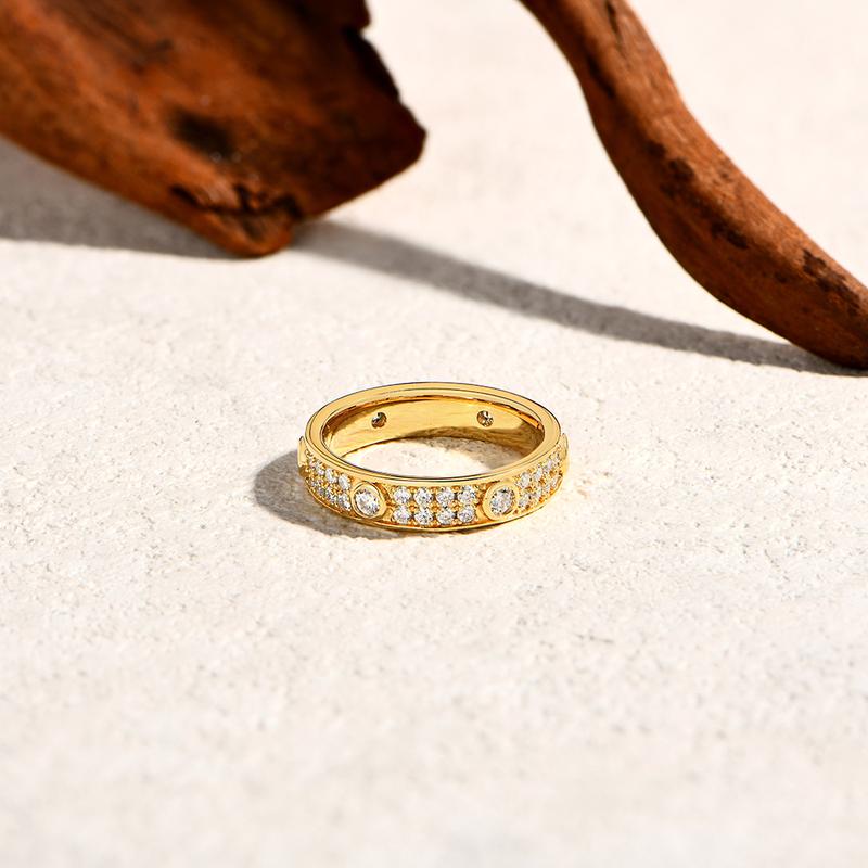 ATTAGEMS Classic Lab-Created Moissanite Ring for Women Men Unisex Real S925 Sterling Silver Engagement Wedding Band Rings for Gift Sparkling Fine Jewelry Set Party R309