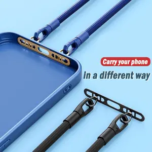 Metal Pad Phone Case Clip, Universal Mobile Lanyard Accessory, Ultra-Thin Smartphone Cover Adapter, Outdoor Anti-Loss Solution