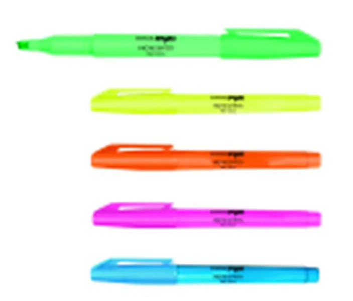 School Smart Non-Toxic Pen-Style Chisel Tip Highlighter - Yellow, Versatile Office/Study Tool for Wide/Fine Highlighting, Pack of 20
