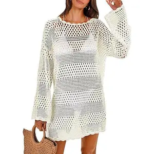 ANRABESS Women Swimsuit Crochet Swim Cover Up Summer vacation Bathing Suit Swimwear Knit Sundress Pullover Swimming Beach Dress ANRABESS Women Swimsuit Crochet Swim Cover Up Summer vacation Bathing Suit Swimwear Knit Sundress Pullover Swimming Beach Dress