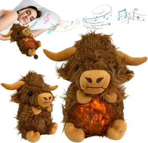 Highland Cow Stuffed Animal,12inch Anxiety Relief Items Breathing Koala,Cute Stuffed Animals Koala Stuffed Animal Sound Machine Music Breathing (12 inch)